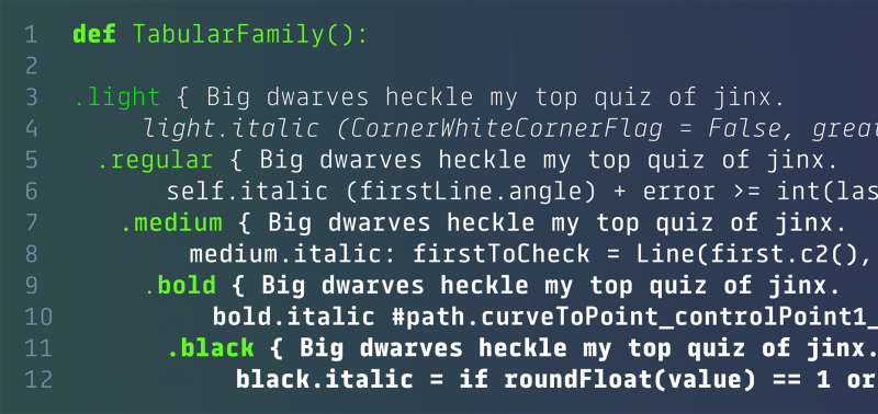 Tabular 112
